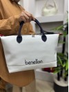 Benetton Bnt-1612 Kadın Çanta Nano Kumaş El Ve Çapraz Model Beyaz Laci