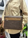 Benetton Bnt-1377 Kadın Çanta Monogram Eskitme Çapraz Model Kahve 