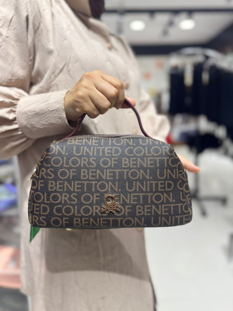 Benetton BNT-1695 Monogram El Ve Çapraz Model Kahve