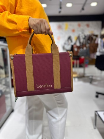 Benetton Bnt-1670 Nano Kumaş  El Ve Çapraz Model Bordo