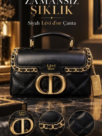 Levidor 930427 Kadın Çanta İthal Premium Serisi  El,Omuz  Ve Çapraz Model Siyah