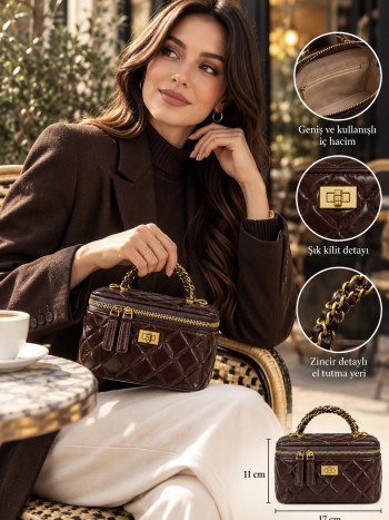 Levidor 930568 Kadın Çanta İthal Premium Serisi  El  Ve Çapraz Model Kahve