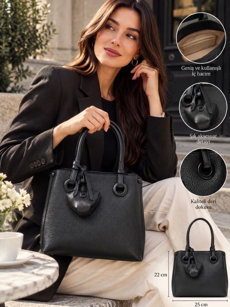 Levidor 930636Kadın Çanta İthal Premium Serisi  El  Ve Çapraz Model Siyah