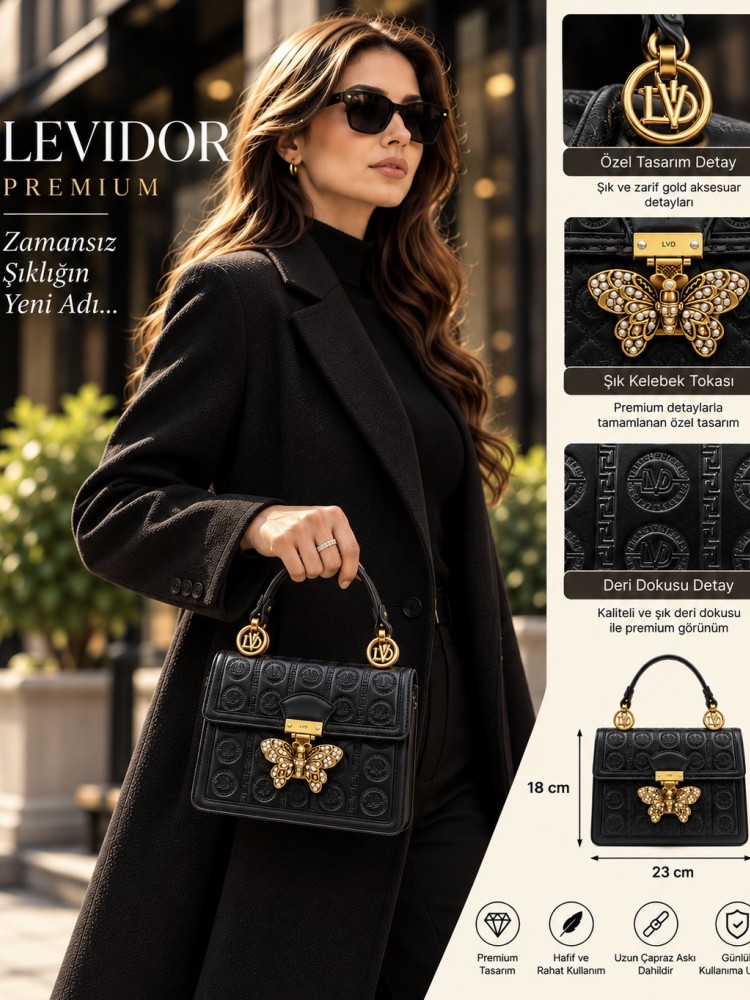 Levidor 931030 Kadın Çanta İthal Premium Serisi El Ve Çapraz Model Siyah Levidor 931030 Kadın Çanta İthal Premium Serisi El Ve Çapraz Model Siyah