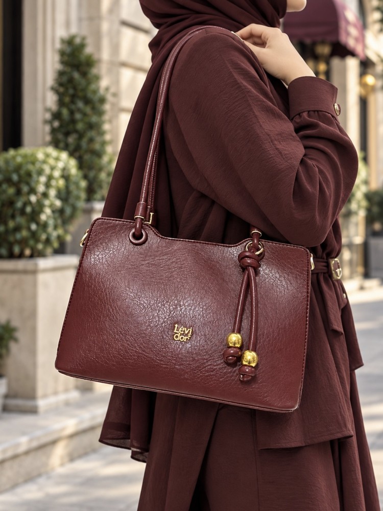 Levidor 931100 Kadın Çanta İthal Premium Serisi El Ve Omuz Model Bordo