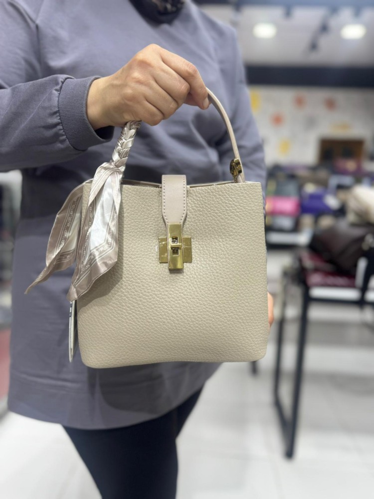 Levidor 930645 Kadın Çanta İthal Premium Serisi  El  Ve Çapraz Model Vizon