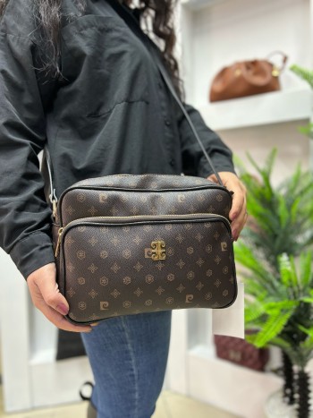 Pierre Cardin 101 Kadın Çanta Monogram El Ve Çapraz Model Kahve