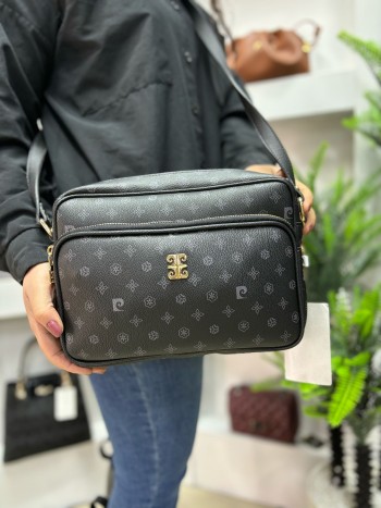 Pierre Cardin 101 Kadın Çanta Monogram El Ve Çapraz Model Siyah