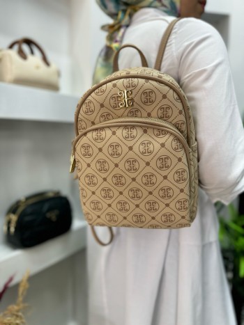 Pierre Cardin 106 Kadın Çanta Monogram Sırt Çantası Model Camel