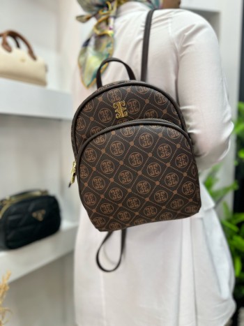 Pierre Cardin 106 Kadın Çanta Monogram Sırt Çantası Model Siyah Bordo