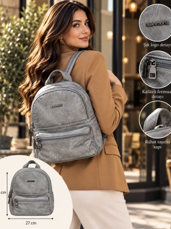 Sanmoris 0006 Yumuşak Dokulu Sırt Çanta Model Gri Sanmoris 0006 Yumuşak Dokulu Sırt Çanta Model Gri