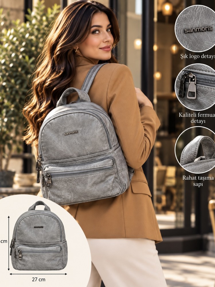 Sanmoris 0006 Yumuşak Dokulu Sırt Çanta Model Gri Sanmoris 0006 Yumuşak Dokulu Sırt Çanta Model Gri
