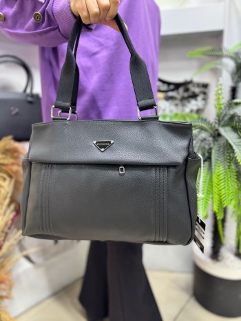 Sanmorris 1416 Kadın Çanta Saten Kumaş El Ve Çapraz Model Siyah