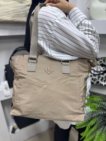 Sanmoris 4012 İthal Kadın El Ve Çapraz  Model Krem 