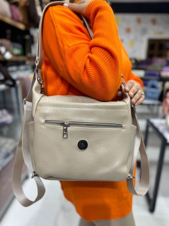 Sanmoris 1436  Omuz Ve Sırt Çantası Krem 