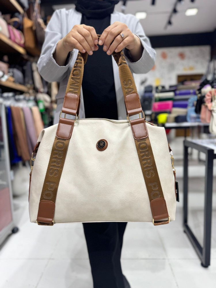 Sanmoris 1432  El Ve Çapraz Çanta Krem