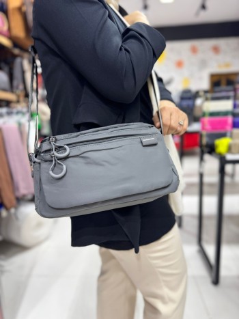 Sanmoris 6003 İthal Paraşüt Kumaş Çapraz Çanta Antrasit Gri