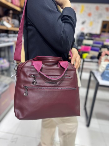 Sanmoris 1389 Kadın El Ve Çapraz  Model Bordo