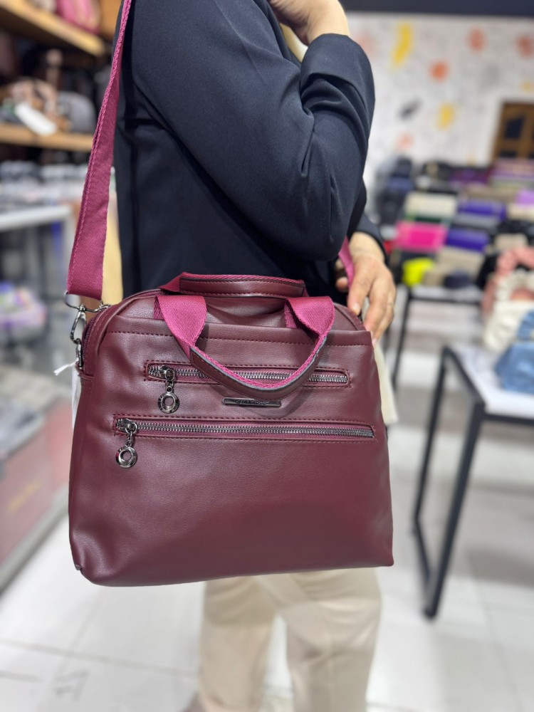 Sanmoris 1389 Kadın El Ve Çapraz  Model Bordo