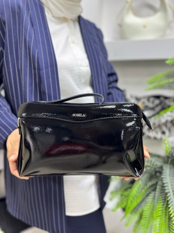 Sosela 6012 Kadın Çanta El Ve Çapraz Model Rugan Siyah